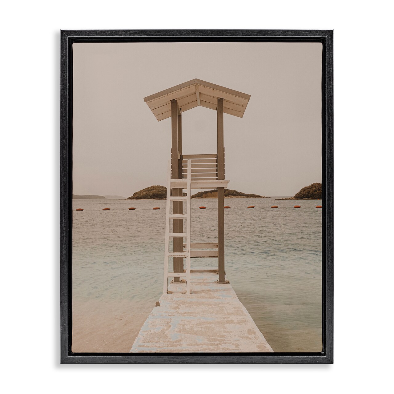 Stupell Industries Beach Lifeguard Lookout Floater Framed Canvas Wall Art Design by LSR Design Studio
